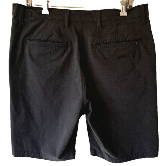 Callaway Shorts Mens 34 Black Flat Front Chino Polyester Performance Golf - Picture 4 of 12